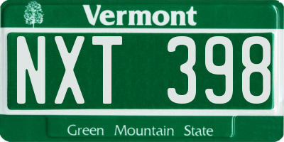 VT license plate NXT398
