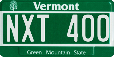 VT license plate NXT400
