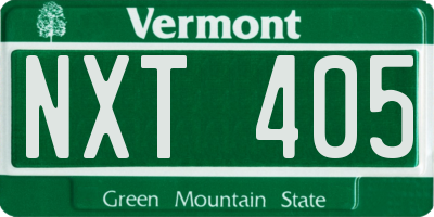 VT license plate NXT405