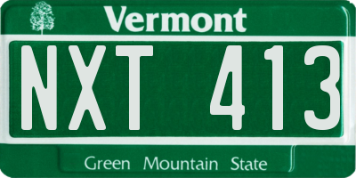 VT license plate NXT413