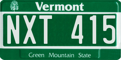 VT license plate NXT415