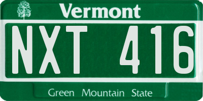 VT license plate NXT416
