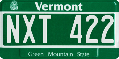 VT license plate NXT422