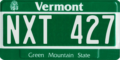 VT license plate NXT427