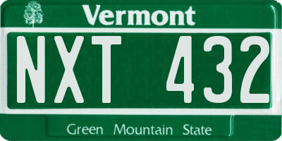 VT license plate NXT432