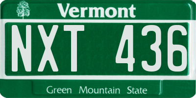 VT license plate NXT436