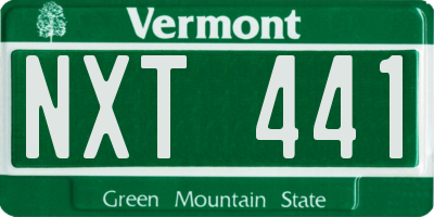 VT license plate NXT441