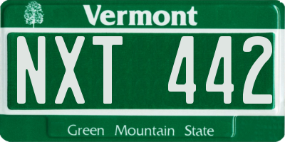 VT license plate NXT442