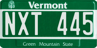 VT license plate NXT445