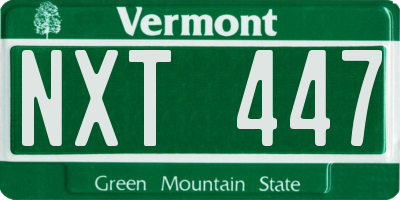 VT license plate NXT447