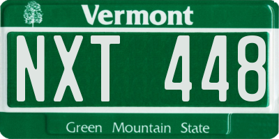 VT license plate NXT448