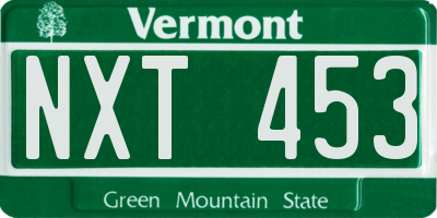 VT license plate NXT453