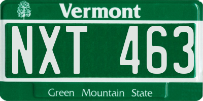 VT license plate NXT463