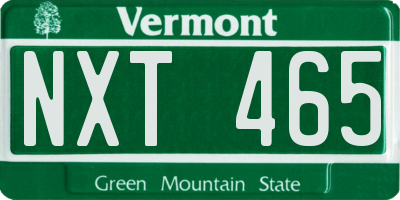 VT license plate NXT465