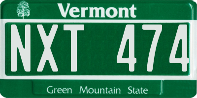 VT license plate NXT474