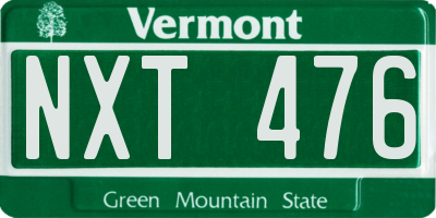 VT license plate NXT476