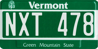 VT license plate NXT478