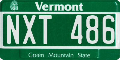 VT license plate NXT486