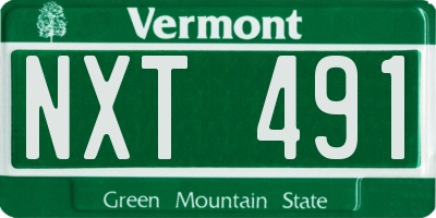 VT license plate NXT491