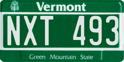 VT license plate NXT493