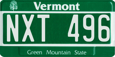 VT license plate NXT496