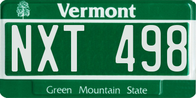 VT license plate NXT498