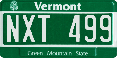 VT license plate NXT499