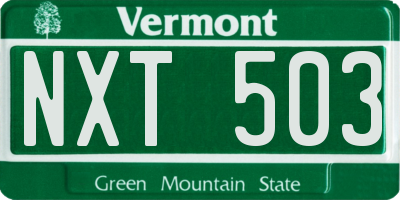 VT license plate NXT503