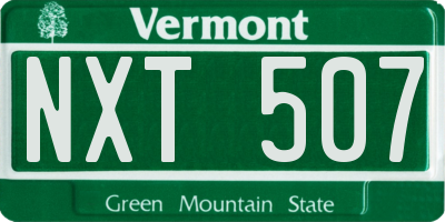 VT license plate NXT507