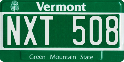 VT license plate NXT508