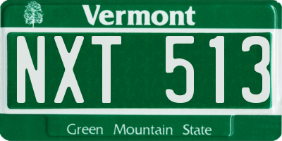 VT license plate NXT513