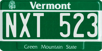 VT license plate NXT523