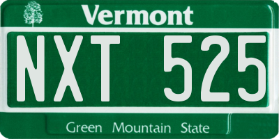 VT license plate NXT525
