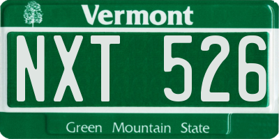 VT license plate NXT526