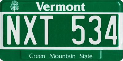 VT license plate NXT534