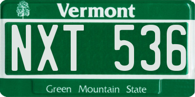 VT license plate NXT536