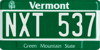 VT license plate NXT537