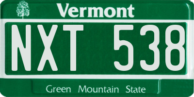 VT license plate NXT538
