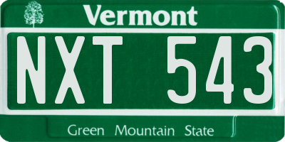 VT license plate NXT543
