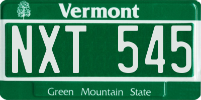 VT license plate NXT545
