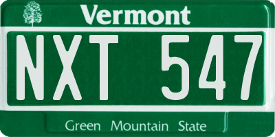 VT license plate NXT547