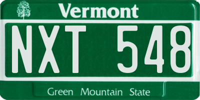 VT license plate NXT548