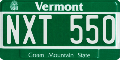 VT license plate NXT550