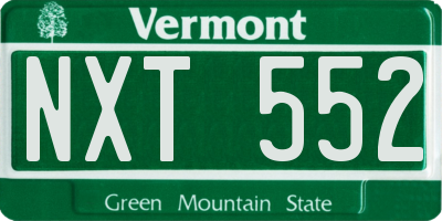 VT license plate NXT552