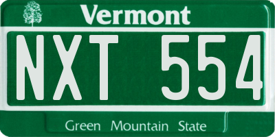 VT license plate NXT554