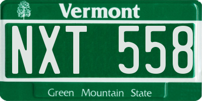 VT license plate NXT558