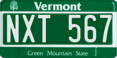 VT license plate NXT567