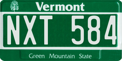 VT license plate NXT584