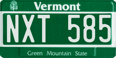 VT license plate NXT585