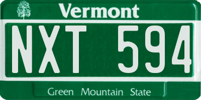 VT license plate NXT594